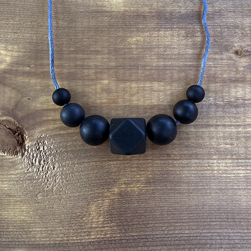 black silicone bead necklace